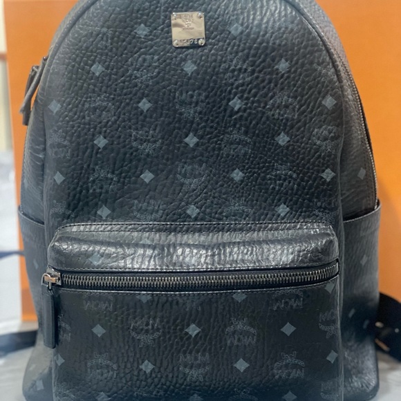 MCM Black Monogram Backpack - Picture 1 of 10